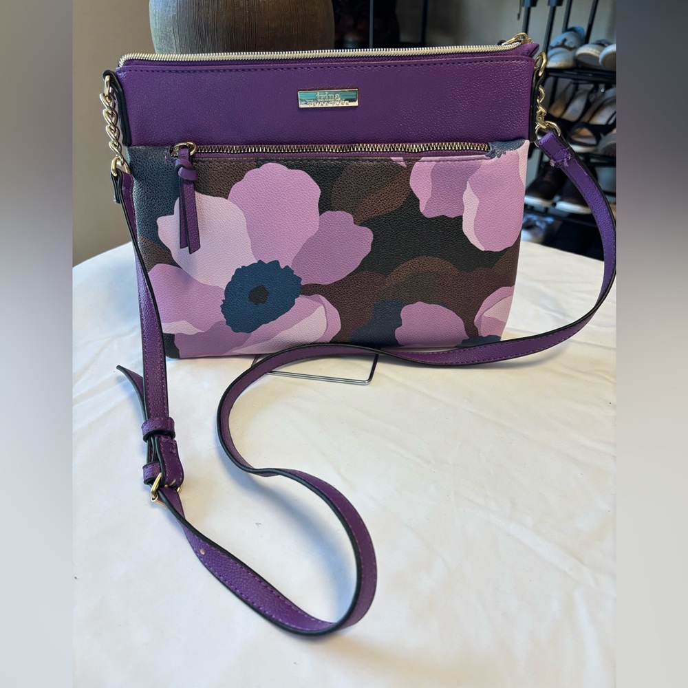 Trina Turk Purple Floral Crossbody Bag (New without Tags)